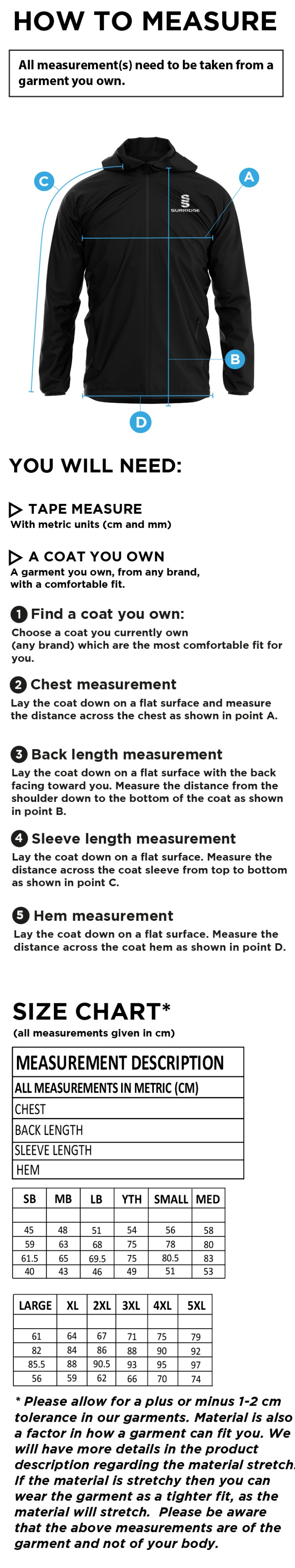 Women's/Junior - Dual Full Zip Training Jacket : Black - Size Guide