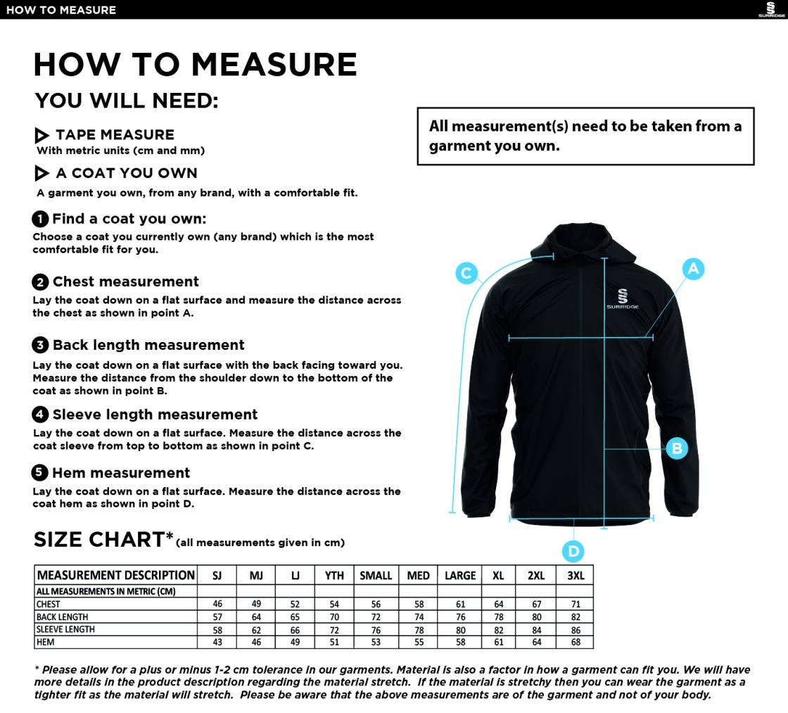 Women's/Junior - Dual Elite 1/4 Zip Hoody / Rain Jacket : Black - Size Guide