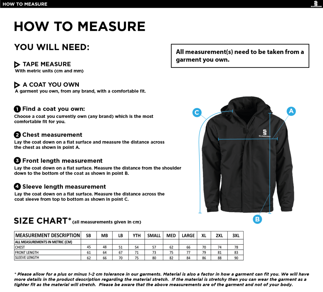 Women's/Junior - Dual Fleece Lined Jacket : Black - Size Guide