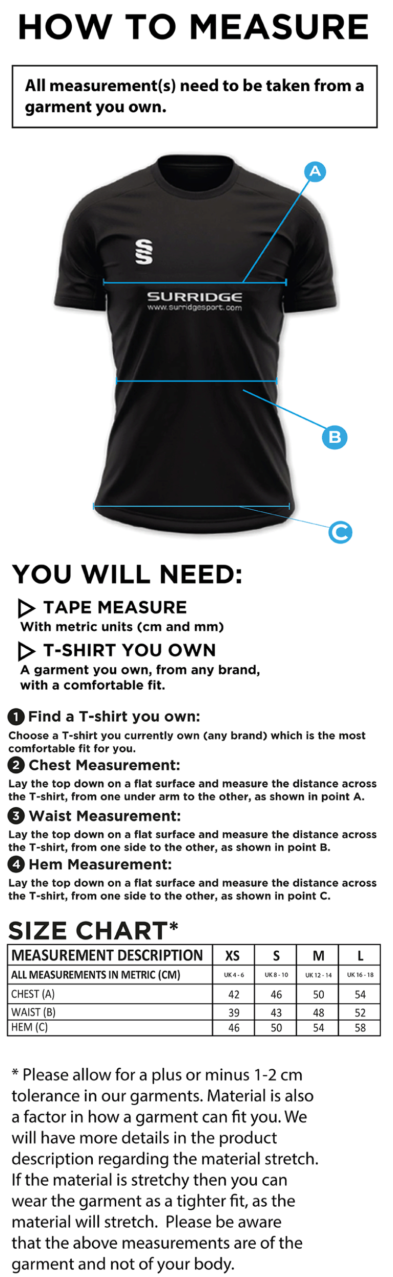 Women's Fit Dual Games Shirt : Bottle - Size Guide