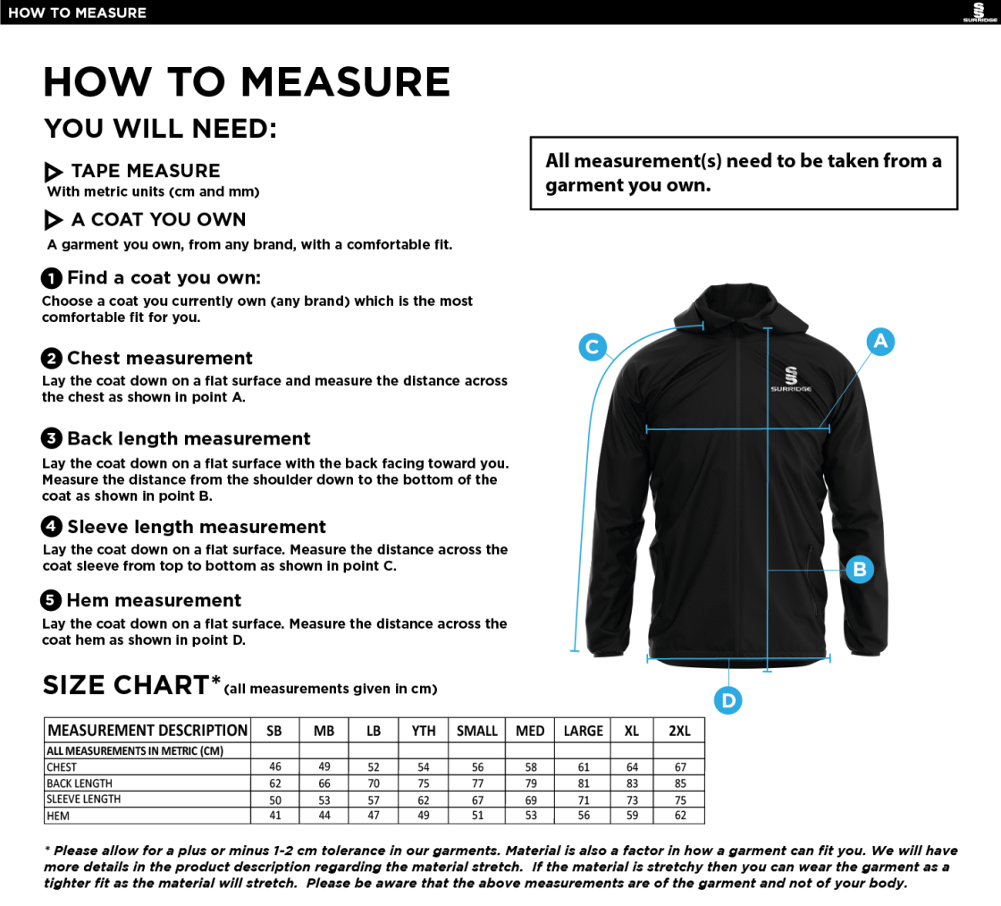 Women's/Junior - Dual Full Zip Training Jacket : Black - Size Guide